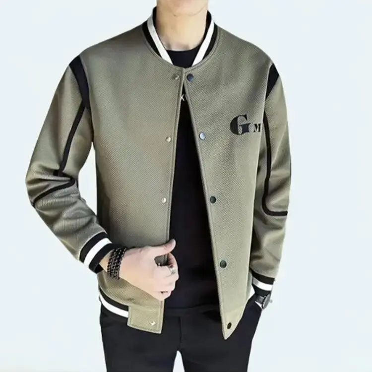 Áo khoác bóng chày Phong Cách Hàn Quốc Thêu chữ G Ver2 Menswear nam Jacket Dài Tay