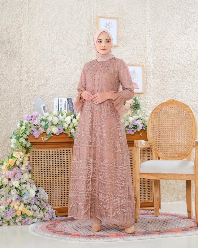 Gamis Kinarya Gamis Semi Outer Gamis Tulle Etnic Premium Gamis Terbaru Gamis Kekinian Gamis Modern Gamis Pesta Dress Pesta Gamis Kondangan Gamis Kebaya Wanita Muslim Payet 6
