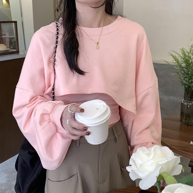Product Introduction of เสื้อสเวตเตอร์คอกลมแขนยาวผู้หญิงสีทึบ, สไตล์สปอร์ต, แฟชั่นสไตล์ไฮสตรีท, ทรงหลวม, อเนกประสงค์, เสื้อกั๊กสลิง, เหมาะสำหรับฤดูใบไม้ผลิและฤดูร้อน, ปี 2024 4