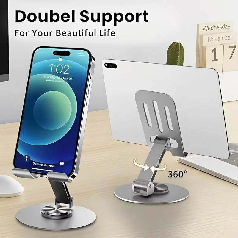 Stand Holder HP 360° Rotasi  Dudukan Ponsel & Tablet  Besi Stainless Kuat  Multifungsi