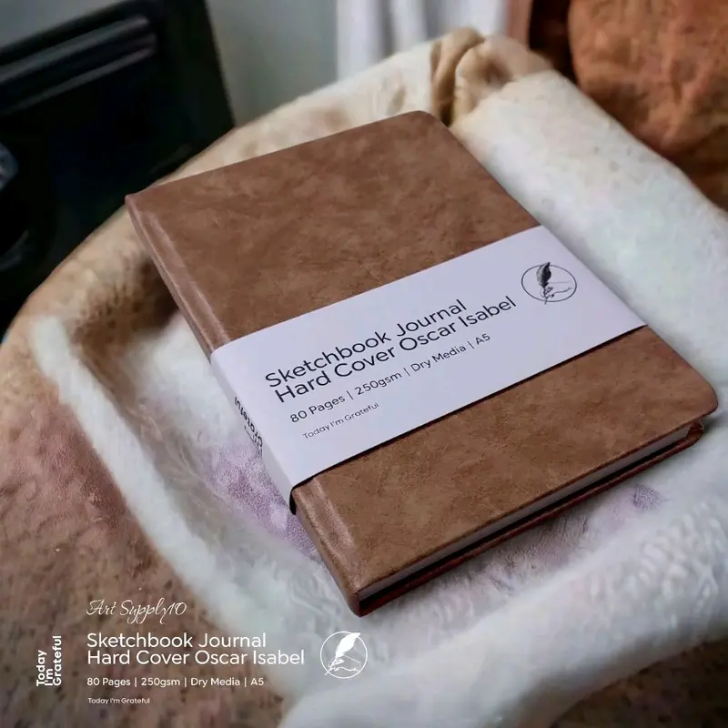 Sketchbook Hard Cover Kulit Oscar & Fabric Jurnal A5 250gsm 80 Pages / Cover Kain Kertas Paper 7