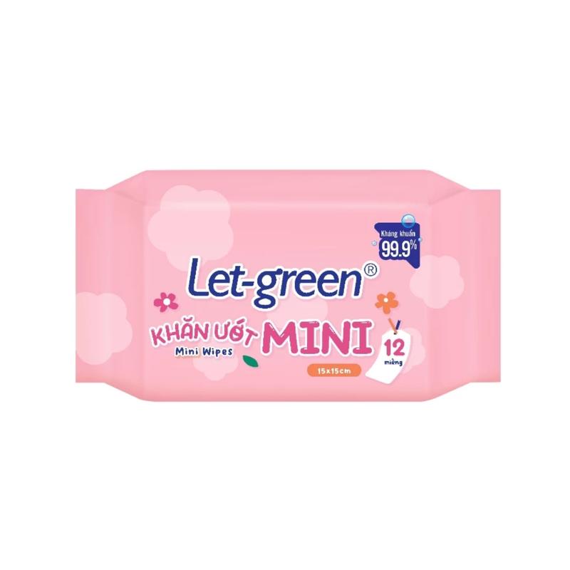 Bịch 3 Gói Khăn Ướt Mini Let-Green, Khăn Ướt Bỏ Túi Tiện Lợi 4
