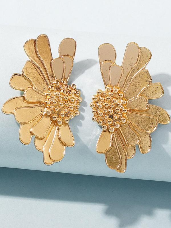 Vintage Flower Design Dangle Earrings, Fashionable Jewelry for Women, Trendy All-match & Exquisite Jewelry for Birthday Gift 5