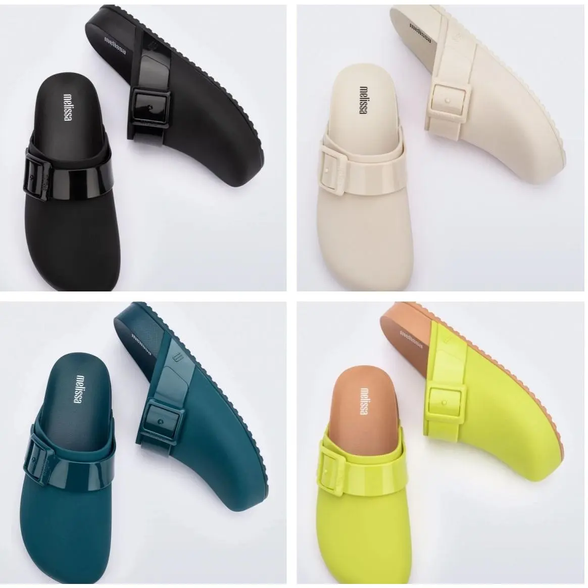2024 New Melisa Same Style Half-Pack Thick Bottom Solid Color Slip-on Lofter Outdoor Fashion Slippers