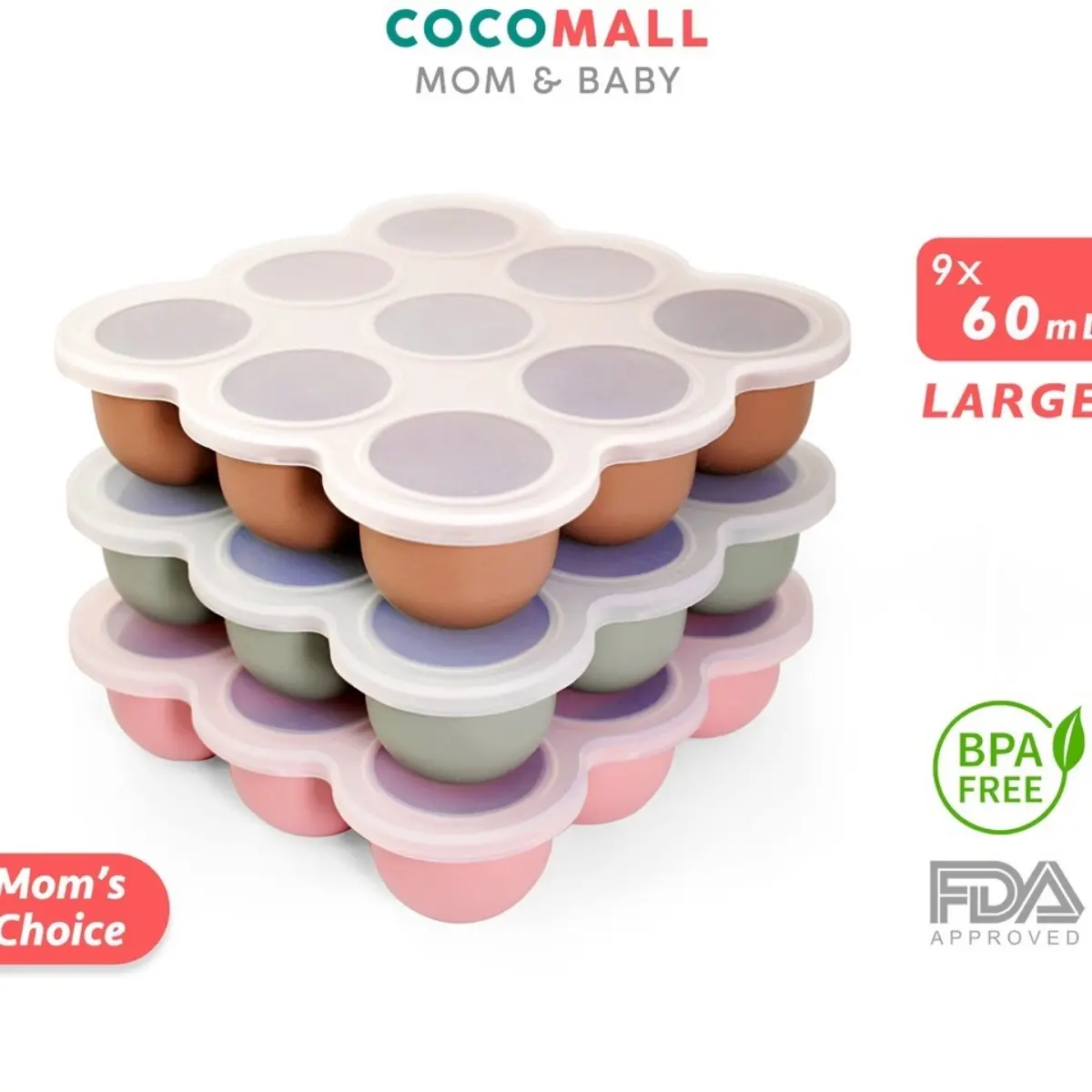 Silicone Food Tray Cube -Tempat Kaldu Mpasi Silicon -Cetakan Kaldu Mpasi Silikon Freezer - Wadah Kaldu Mpasi Bayi - Penyimpanan Kaldu Mpasi