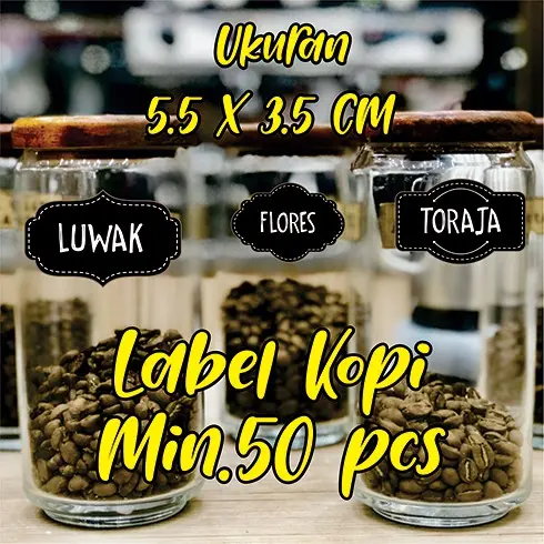 Label Kopi Custom / Label Bumbu Dapur Custom / Stiker Label Nama Bumbu Dapur