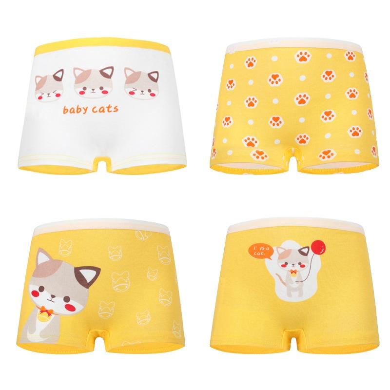 4 Pcs/Set Baby Girls Underwear Cotton Cute Cartoon Panty Kids Stretch Breathable Short Children Soft Underpants 2-12 Years 7
