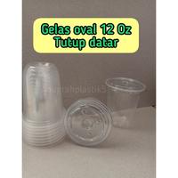 Gambar Gelas oval 12 Oz dan Tutup datar - - dari Anugrah Plastik_NEW Kota Surabaya 2 Tokopedia