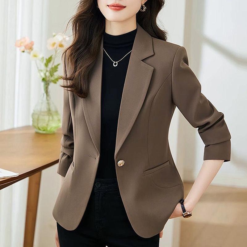 Áo Khoác Vest Trắng, Phong Cách Phương Tây, Dành Cho Nữ, Hàng Mới Về Mùa Xuân Và Mùa Thu 2024, Cao Cấp, Thường Ngày, Ngắn Và Thanh Lịch, Cỡ Nhỏ Thích Hợp Cho Bộ Đồ Nhỏ Top Jacket Women 5