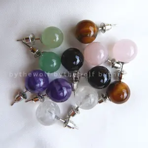 Tarotbythewolf - Crystal Stud Earrings - Anting Batu Alam