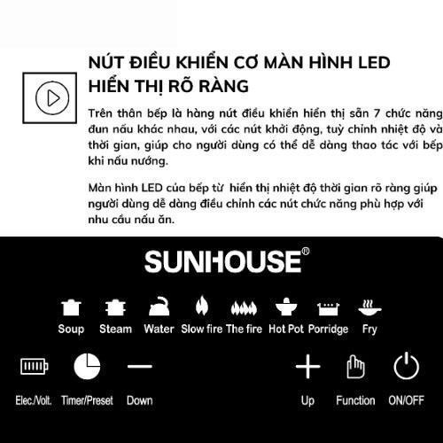 Product Introduction of Bếp Điện Từ Cảm Ứng Sunhouse Thế Hệ Mới SHD6011, Tặng Kèm nồi Inox, bếp điện đa năng, nồi lẩu,  Bếp Từ Công Suất 2000W,( Bảo Hành 12 Tháng) bếp  từ bếp  từ bếp  điện 25