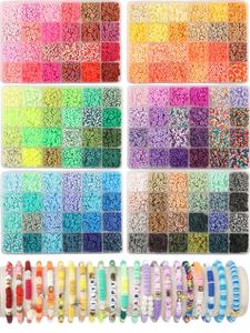 144 Color Soft Clay Bead Kit, Letter & Star & Shell Decor DIY Jewelry Making Kit, DIY Jewelry Making Supplies for Bracelet Necklace Earrings Pendant Crafts