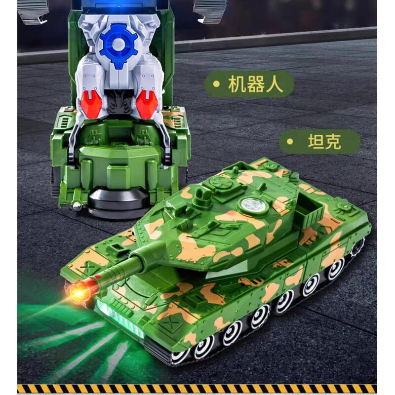 Product Introduction of Boy simulation tank, transformable airplane robot, large electric vehicle model, children's toy 7