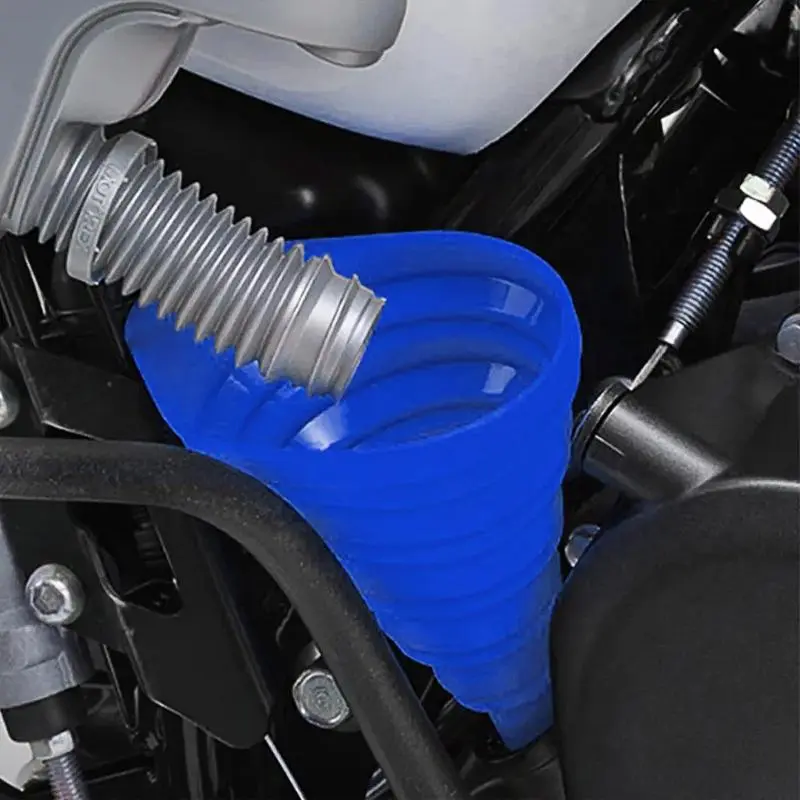 Car Engine Funnel, 1 Count Universal Silicone Liquid Funnel, Washer Fluid Change Foldable Portable Auto Engine Oil Petrol Change Funnel, Vehicle 3