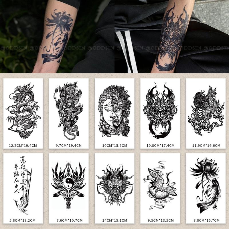  Hình xăm tạm thời ODSIN không thấm nước lâu trôi hình xăm dán cánh tay tiếng Anh trải nghiệm xăm 7-15 ngày! 