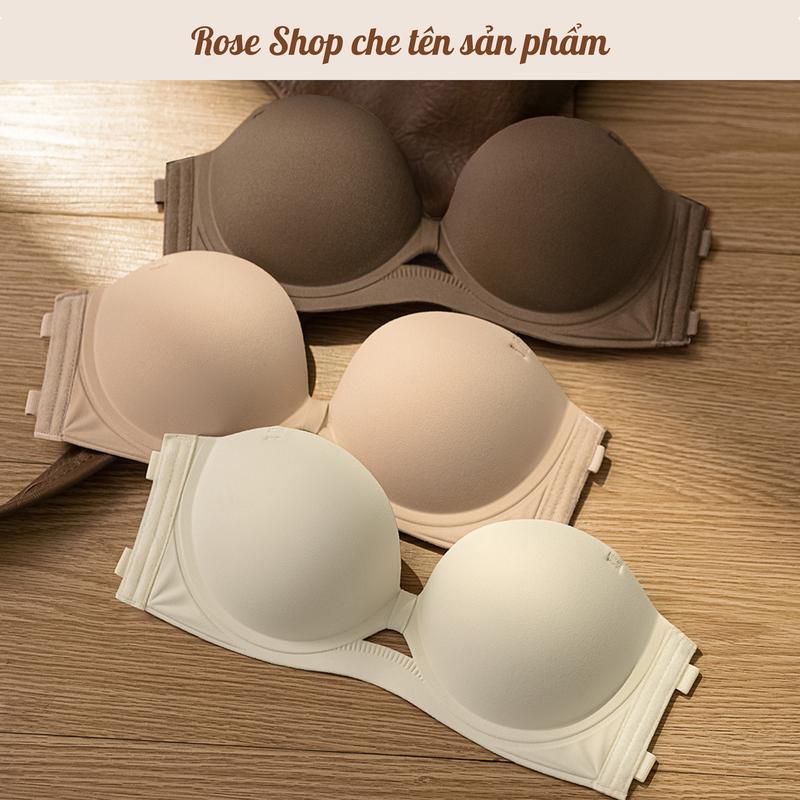 Áo Lót Su Không Gọng Mặc Áo Hở Vai A18 Áo Ngực Mềm Mại Đệm Dày 2cm Nâng Vòng 1 Bra Nữ Đen áo ngực không dây