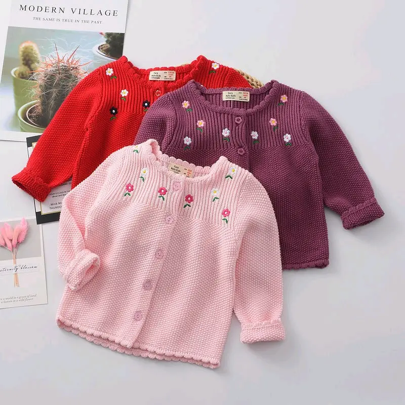 Jaket Cardigan Rajut Bayi Perempuan Import