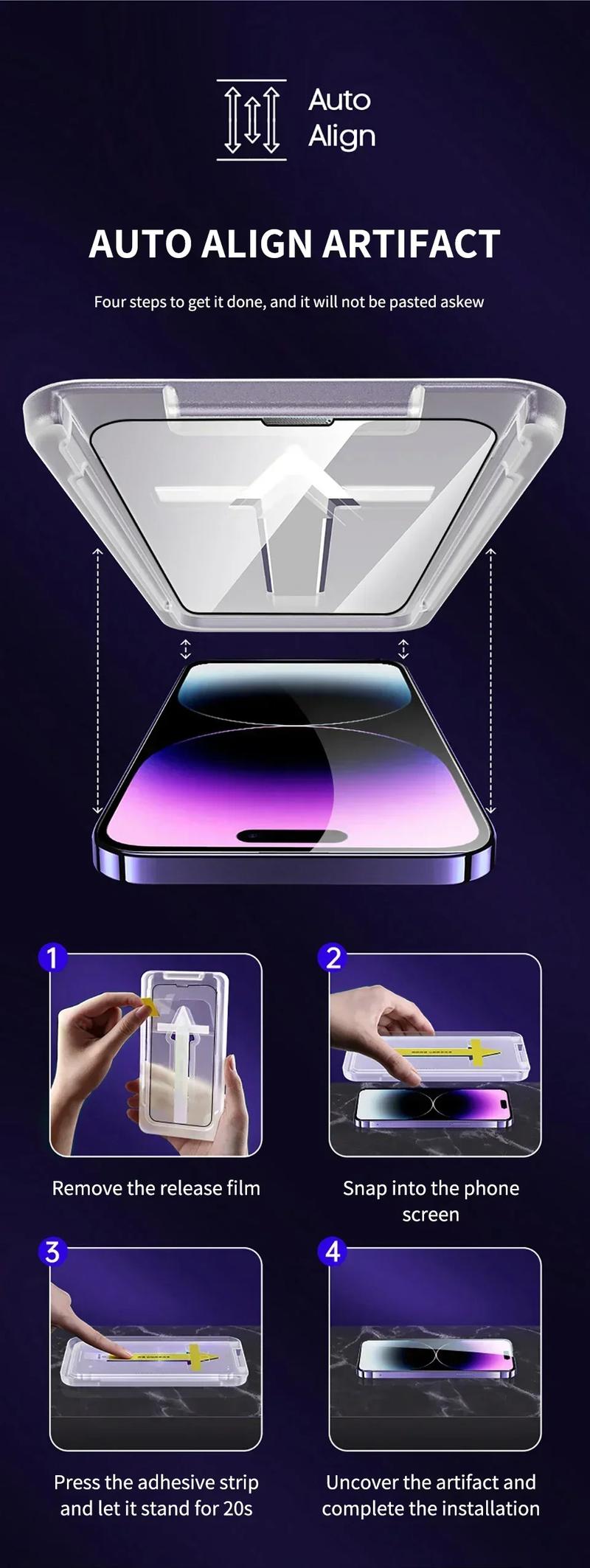 Product Introduction of 1-2Pc Oleophobic Coating Dust Free Easy Installation Screen Protector for IPhone 13 11 12 14 15 Pro Max Mini XR 16 15 Plus Glass 4