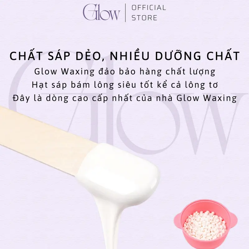 [CHE TÊN] Sáp Wax Lông Nóng Sữa Dừa Premier Cao Cấp GLOW WAXING Siêu Bám Lông Chuyên Wax Bikini, Nách, Body Tặng Que Gỗ sáp  wax 2