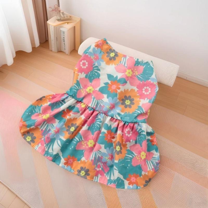 Product Introduction of Pet Products Hawaii Style Summer Dog Shirt Cute Colorful Pet Shirt Comfortable Coconut Tree Printed Cool Thin Cat Shirt for Small Medium Large Dog 10