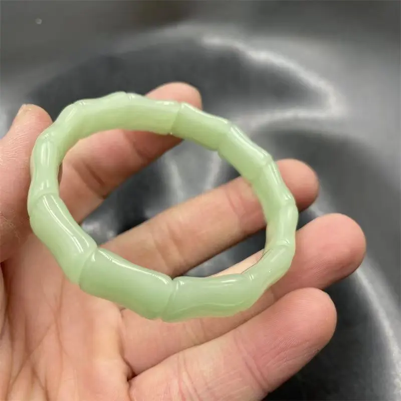 Vòng Tay Tre, Màu Xanh Lá Cây, Giả Ngọc Bích Cao Cấp, Thích Hợp Làm Quà Tặng Cho Bé Gái 2