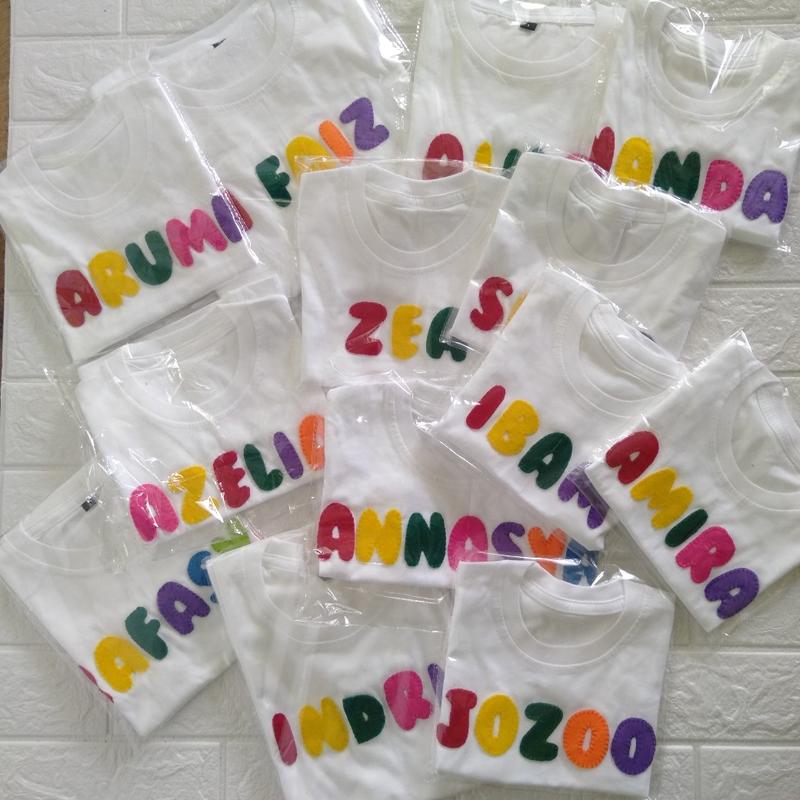 Product Introduction of kaos nama anak bahan Katun kombad adem untuk anak laki-laki dan perempuan usia 0-13 tahun lengan pendek 29