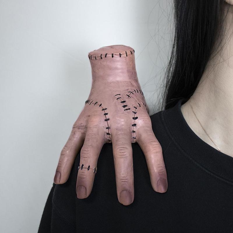 Product Introduction of Wednesday Addams Cosplay Model Hand Addams Family Halloween Toy Car Costume Office Prank Props V0U5 23
