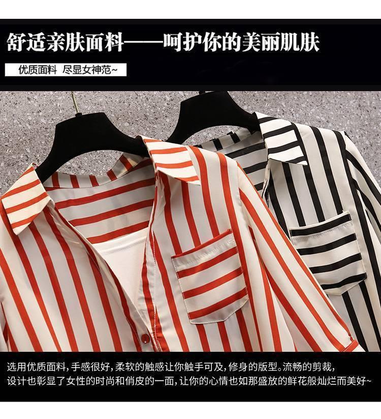 Product Introduction of Áo Sơ Mi Sọc, Dành Cho Nữ Ngoại Cỡ, Hàng Mới Về Mùa Hè, Áo Chui Đầu Dáng Rộng Rãi, ngắn Tay, Áo Khoác Bụng Giấu 4