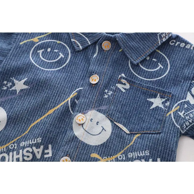 [345331] - Setelan 3 in 1 Kemeja Kaos Celana Panjang Jogger Anak Laki-Laki - Motif Wink Smile 6