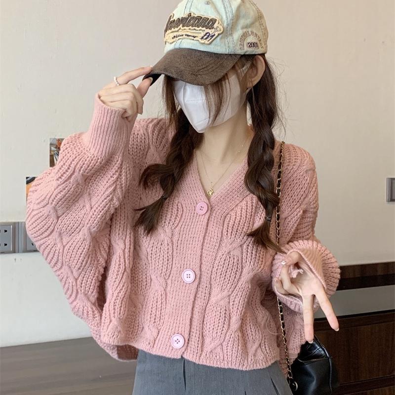 Áo cardigan len đẹp [MIỄN SHIP] Áo khoác len dáng cánh dơi cổ V phom rộng rãi dễ phối đồ, Phong cách trẻ trung dễ thương cho Nữ aolen formrong Top Women Nhung Voi