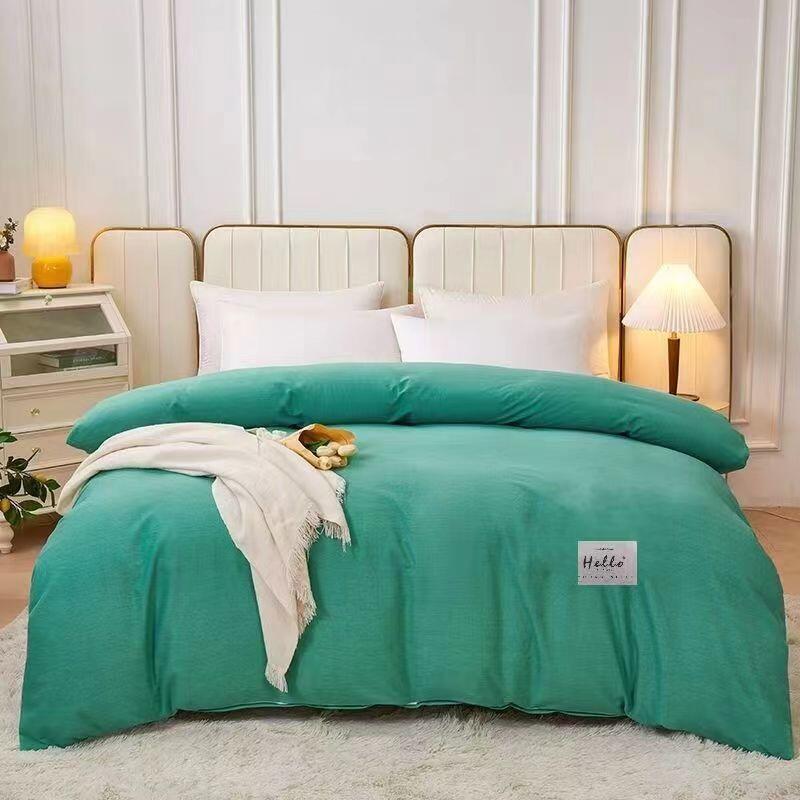 Product Introduction of Pure cotton piece solid color cover, 150x200x230 thick brushed single person double duvet cover 14