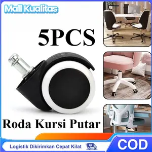 Paket 5PCS Roda Caster Multifungsi untuk Kursi Kantor dan Rak - Roda Kursi Tancap Office, Roda Universal Tenang, Hardware Furnitur, Putaran 360 Derajat, Penggantian Roda Kaki 2 Inci