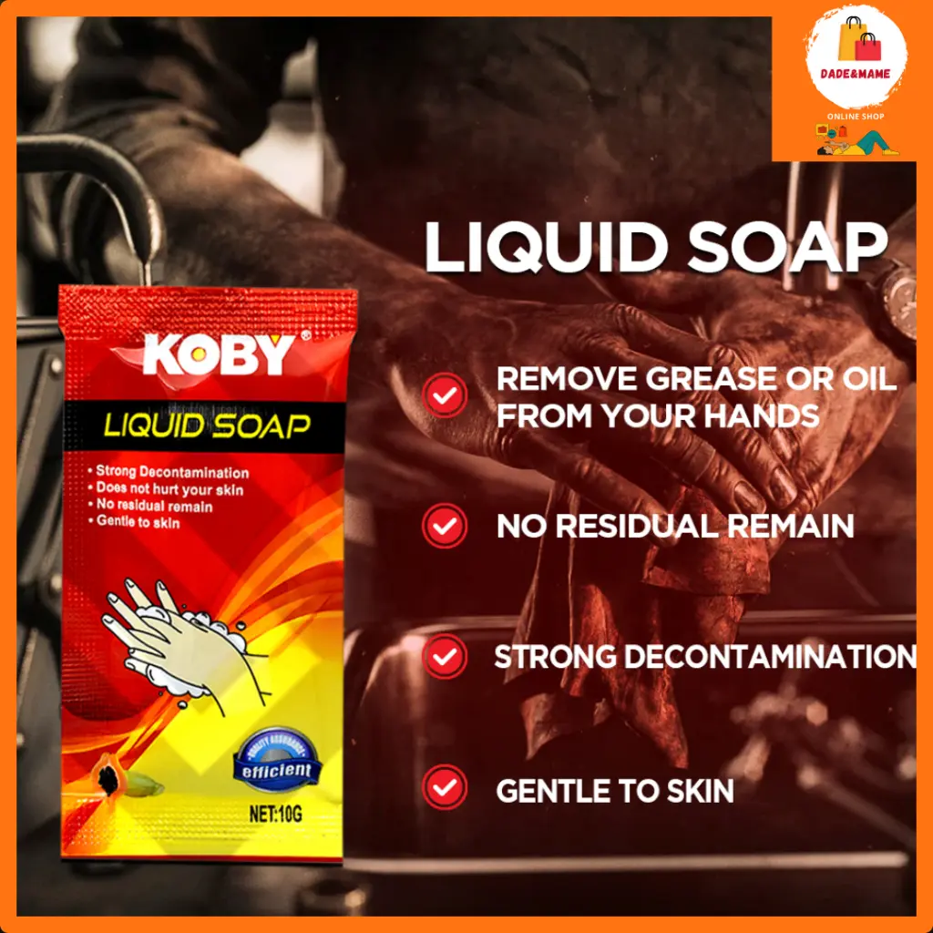 D&M 1pc 10g KOBY Liquid Hand Soap Grease Remover Effective and Skin ...