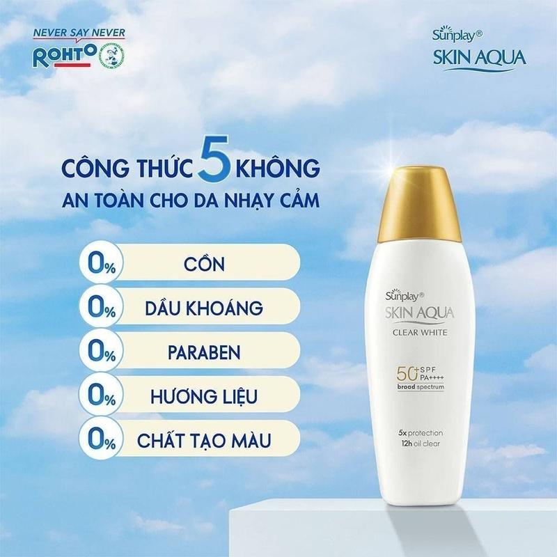 Combo 2 Sữa Chống Nắng Hỗ Trợ Dưỡng Da Trắng Mịn Sunplay Skin Aqua Clear White Spf50+ Pa++++ 55Gr x 2 4