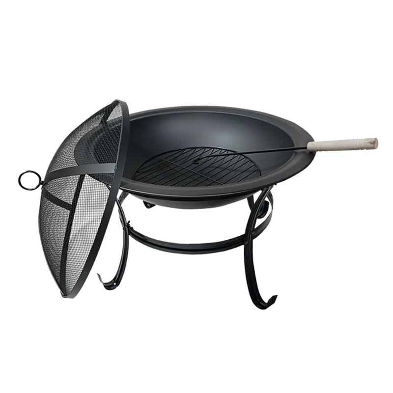 Fire Bowl Metal Grate Wood Burning Firepit for Garden Outside Beach 4