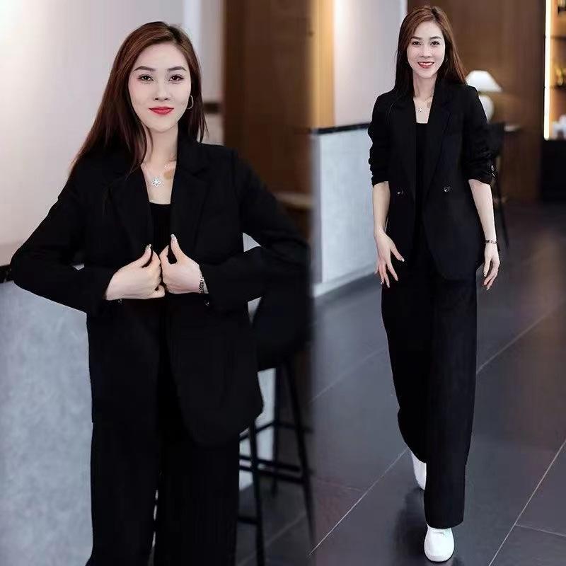 Bộ Đồ Ngoại Cỡ, Chuyên Nghiệp, Hàng Mới Về Mùa Xuân 2025, Dáng Rộng Rãi Và Bó Sát, Áo Khoác Blazer Thường Ngày Quần Ống Rộng, Bộ Hai Mảnh 6