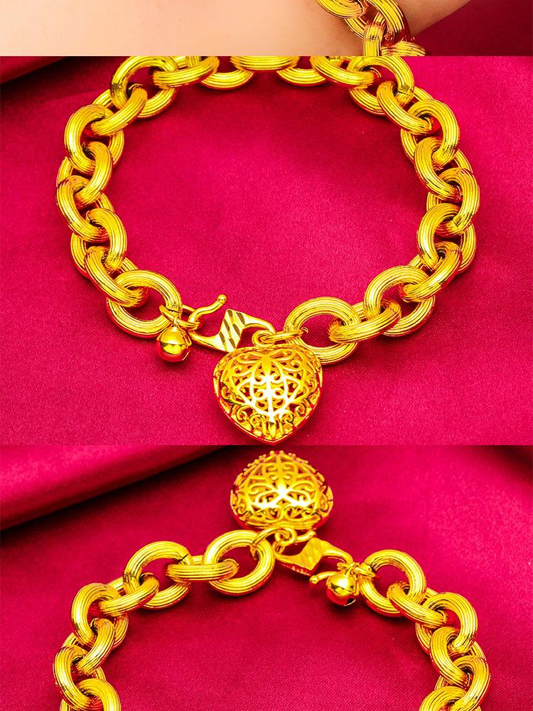 Product Introduction of It is 19 cm long and weighs 41 grams，Girls Fashion, Bracelet, Love Heart, Bracelet, Ornament, Thick Heart Bracelet，wrist strap，hand chain 2