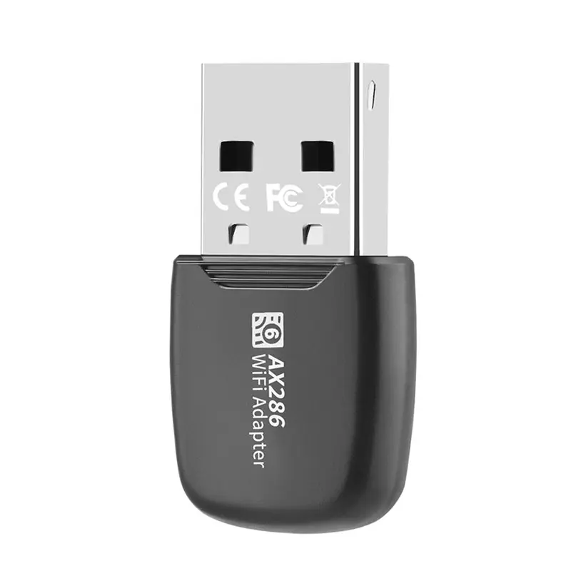 USB 286Mbps WiFi6 Wireless Adapter, 1 Count Wireless LAN Adapter, 2.4G Hertz Desktop Laptop WiFi Dongle Support 802.11ax Wireless Protocol 0