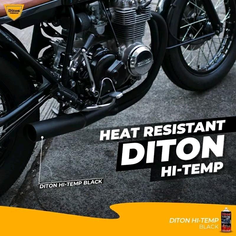 Pilox Diton Hi Temp Black ANTI PANAS Hitam Doff Untuk Mesin Knalpot Kompor dll Cat Pilok Hitemp 150 CC Cat HTB Semprot Tahan Panas Paint Car Kendaraan 5
