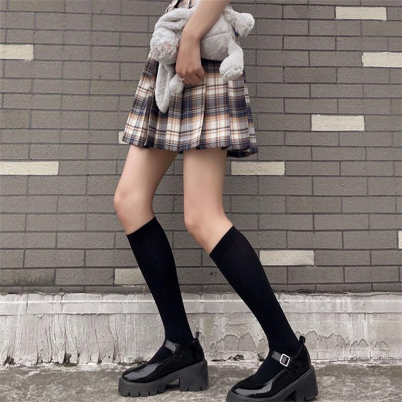 Product Introduction of SS25 jk over the knee pressure students high school long socks Calf socks black velvet lolita milk white Black/White/Assorted Color Stripe Womenswear Lingerie Lady Comfort Bridal Maternity Basic Minimalist 2