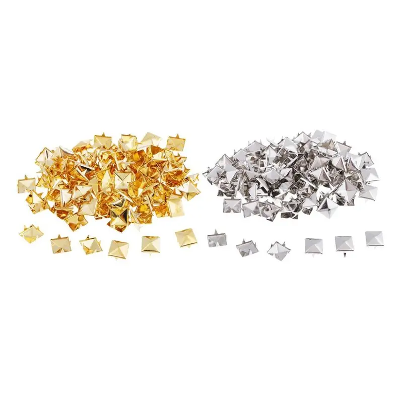 Đinh Tán Punk Kim Loại Tự Làm, Hình Vuông, Khối Lập Phương, Đinh Tán, 100 Cái, Kích Thước 12mm 0