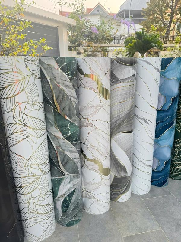 Cuộn 1,2x3m xốp THP vân đá phủ pvc cao cấp dán tường cẩm thạch khổ lớn đủ mẫu vân gỗ lam sóng nhựa