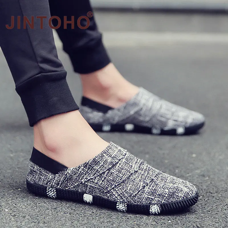 JINTOHO-Giày Vải Lanh Cho Nam, Giày Lười Thời Trang Hàn Quốc, Giày Lười, Trượt