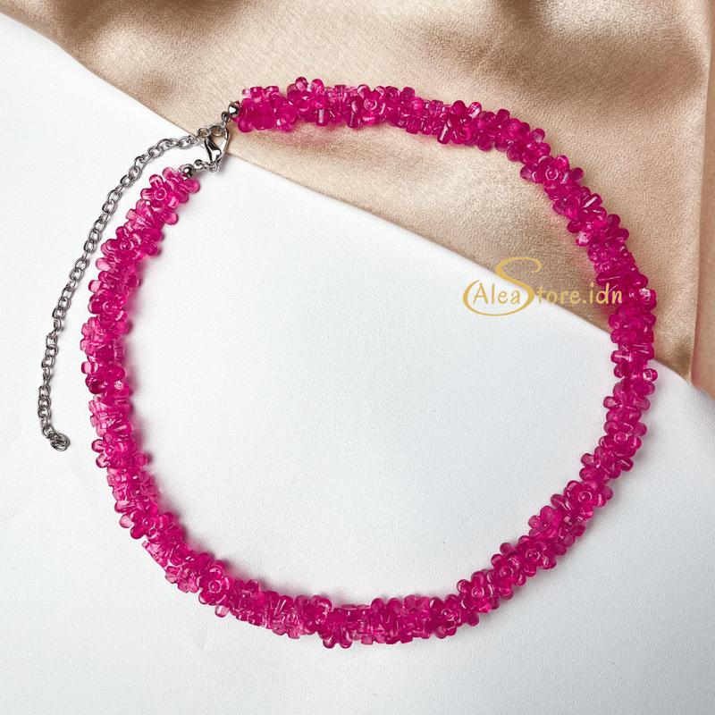 PART 2 - CRYSTAL BEADS NECKLACE CHOKER Kalung Mutiara Aesthetic Manik Hijab NonHijab Choker Handmade  KALUNG DAILY HIJAB FASHION CHOKER KOREAN NECKLACE 1