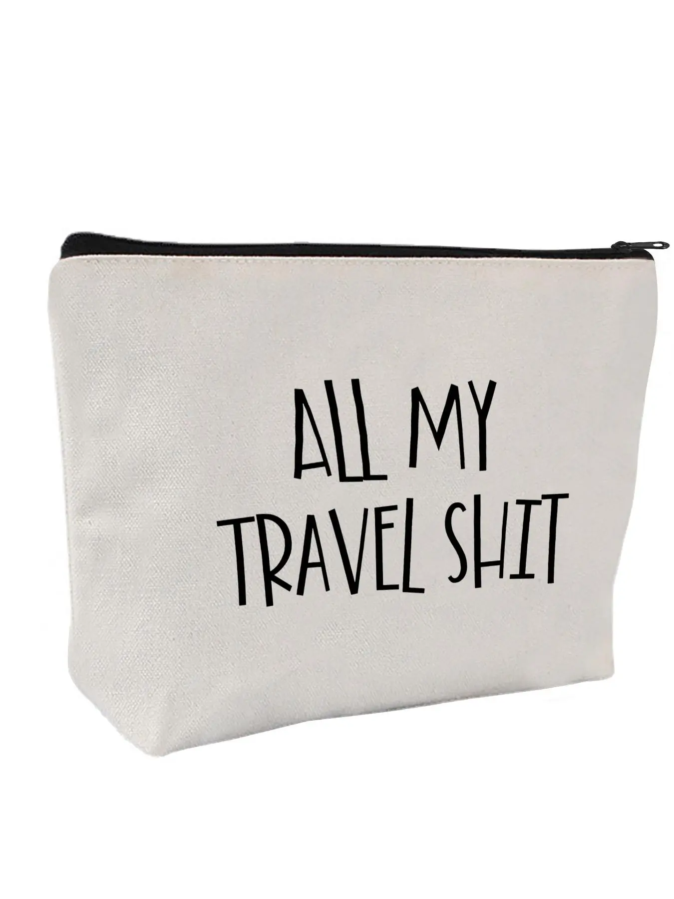 All My Travel Shit Letter Pattern Travel Pouch, Funny Travel Organizer Bag, Travel Accessory Bag, Charger Pouch, Travel Organization