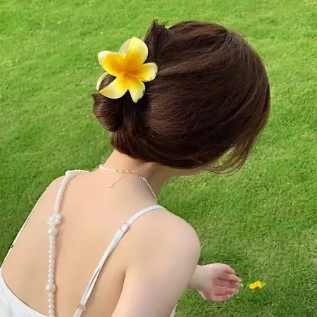 Jepit Rambut Korea Jedai Bunga Kamboja Wanita Elegan High Quality Motif Baru Clips 8CM 6