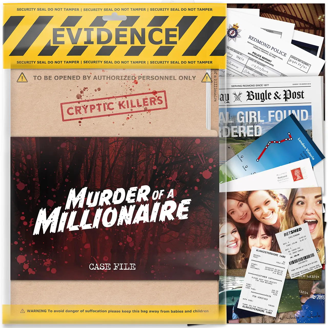 Cryptic Killers Unsolved Murder Mystery Game - Murder of a Millionaire