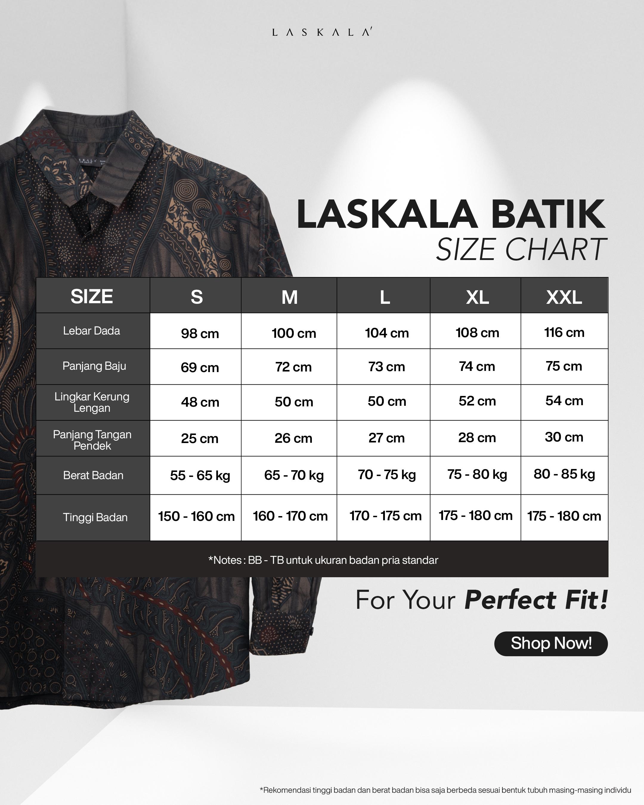 Laskala Batik Premium Jagakarsa Cream Kemeja Batik Pria Slimfit Lengan Panjang