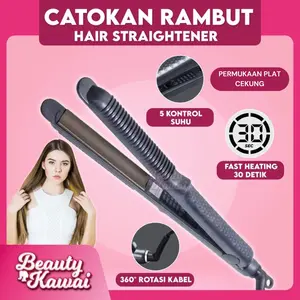Catokan Rambut 2in1 Lurus Keriting 5 Mode Panas Alat Hair Curly Straightener