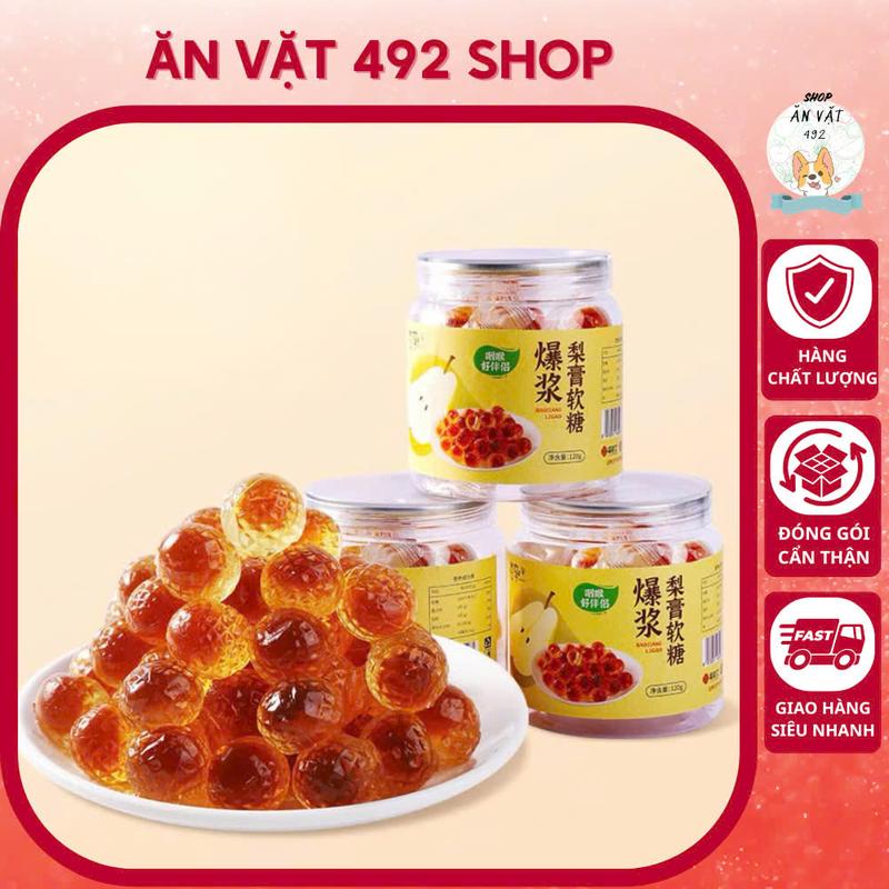  Kẹo Lê An Phế Mật Ong Thanh Nhiệt Mềm Dẻo Thơm Ngon Hũ 120gr - Ăn Vặt 492 Shop 